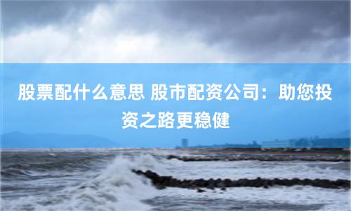 股票配什么意思 股市配资公司：助您投资之路更稳健